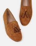 Εικόνα από Flat μονόχρωμα loafers με διακοσμητικό στοιχείο Κάμελ