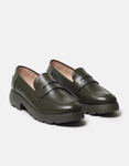 Εικόνα από Basic μονόχρωμα loafers με τρακτερωτή σόλα Χακί